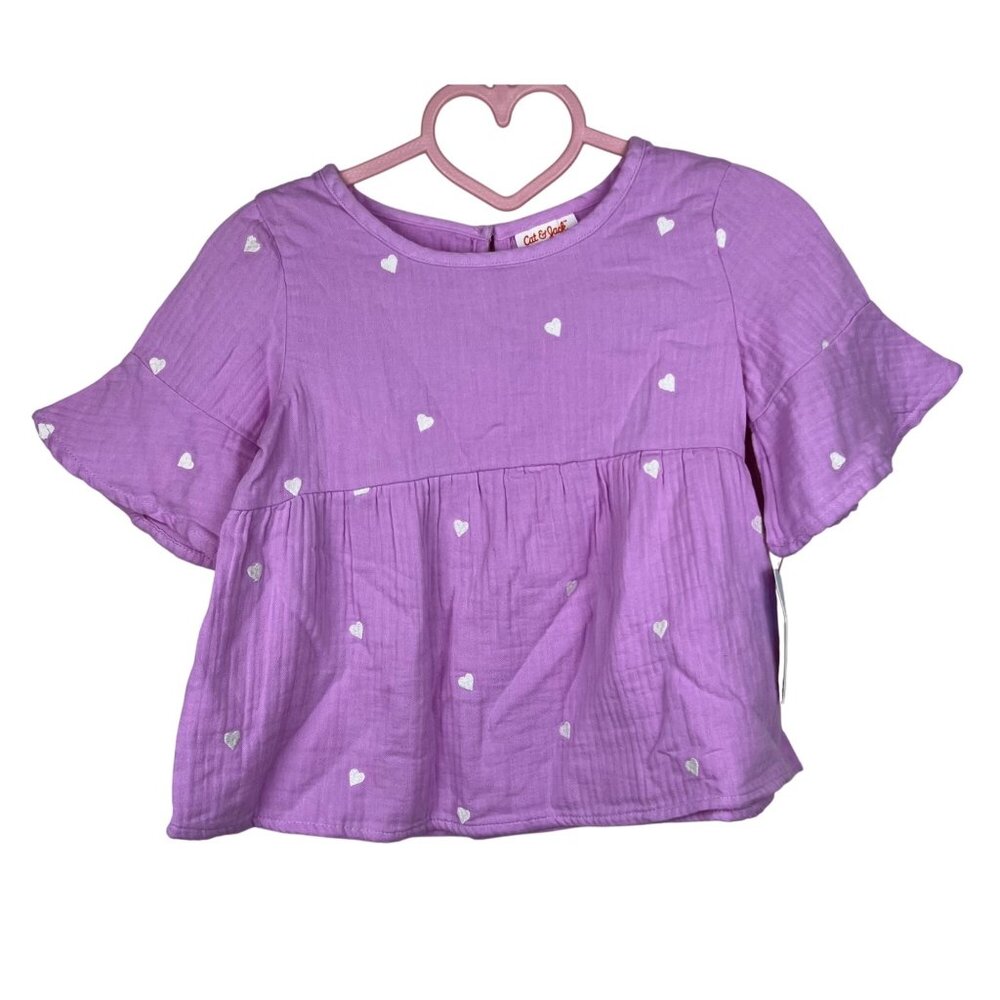 Cat & Jack Embroidered Heart Peplum